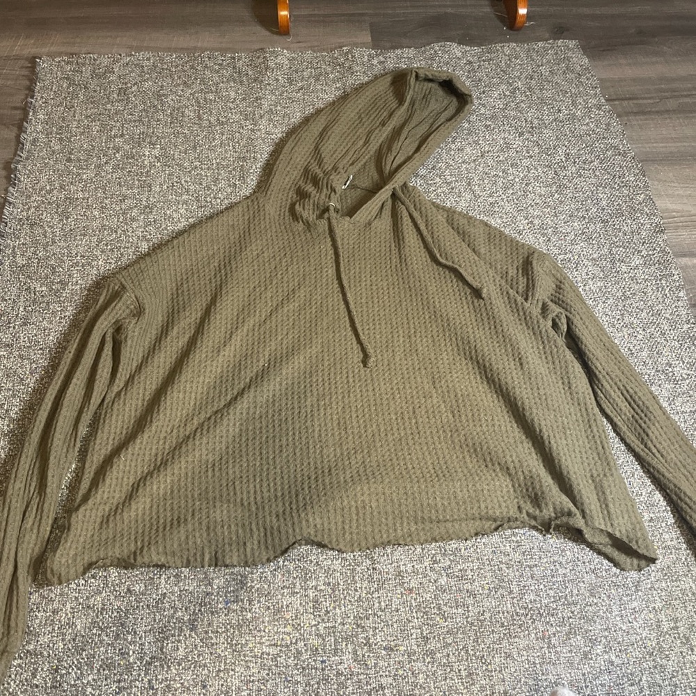 Olive green cropped sweater